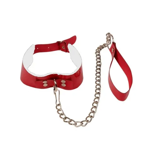 Fantezi Kırmızı Seksi Esaret Harnes Tasması