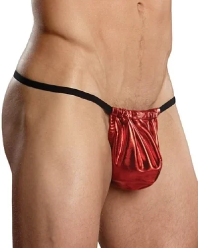 Fantazi Kımızı Lame Erkek String-Tanga