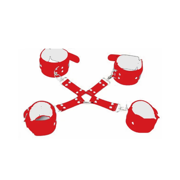 Fantezi Kırmızı Seksi Deri Pozisyon kelepçesi