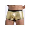 Fantezi Deri Görünümlü Seksi Altın Erkek Boxer