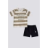 ERKEK BEBEK 2 LI KISA T-SHIRT TAKIM - KREM