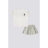 KIZ BEBEK 2 LI KISA KOL T-SHIRT TAKIM - KREM