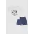 ERKEK BEBEK 2 LI KISA KOL T-SHIRT TAKIM - KREM