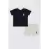 ERKEK BEBEK 2 LI KISA KOL T-SHIRT TAKIM - KREM