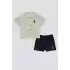 ERKEK BEBEK 2 LI KISA KOL T-SHIRT TAKIM - LACİVERT