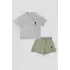ERKEK BEBEK 2 LI KISA KOL T-SHIRT TAKIM - SU YEŞİLİ