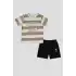 ERKEK BEBEK 2 LI KISA T-SHIRT TAKIM - KREM