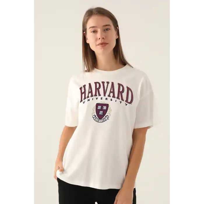 HARVARD KADIN TEK ÜST  - KREM