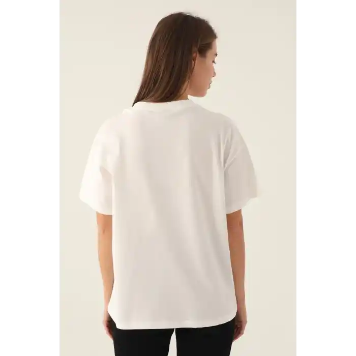 HARVARD KADIN TEK ÜST  - KREM