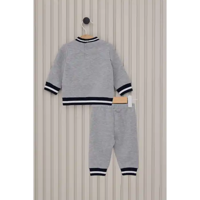 US POLO ERKEK BEBEK 2LI TAKIM  - GRİ MELANJ