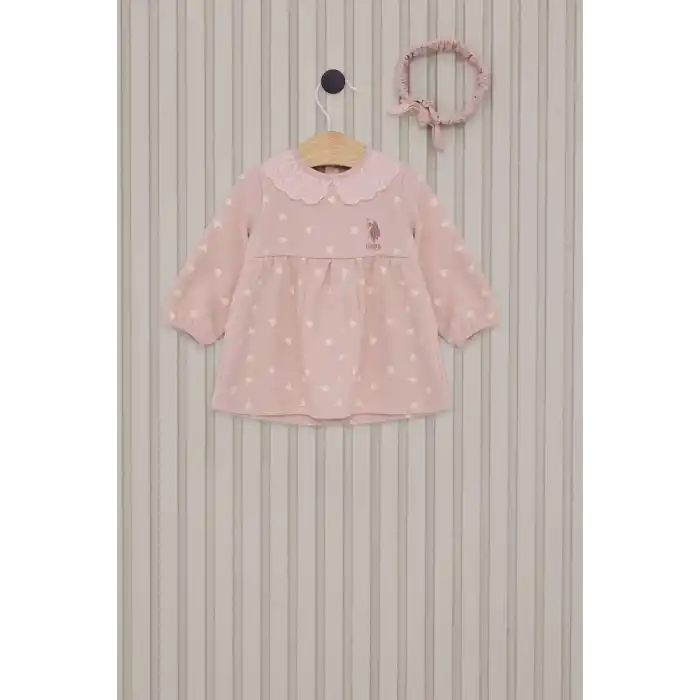 US POLO KIZ BEBEK 2LI TAKIM  - TOZ PEMBE