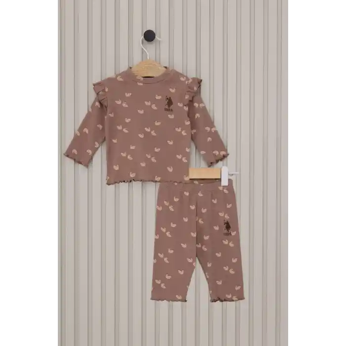 US POLO KIZ BEBEK 2LI TAKIM - VİZON