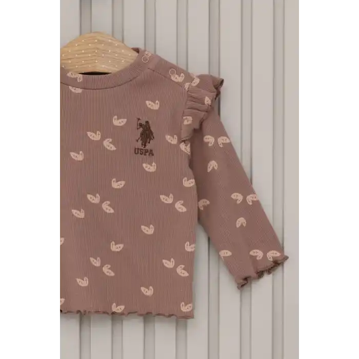 US POLO KIZ BEBEK 2LI TAKIM - VİZON