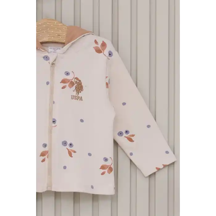 US POLO KIZ BEBEK 3LU TAKIM  - AÇIK BEJ