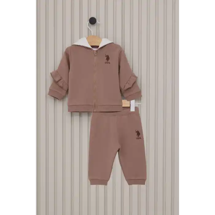 US POLO KIZ BEBEK 3LU TAKIM  - VİZON