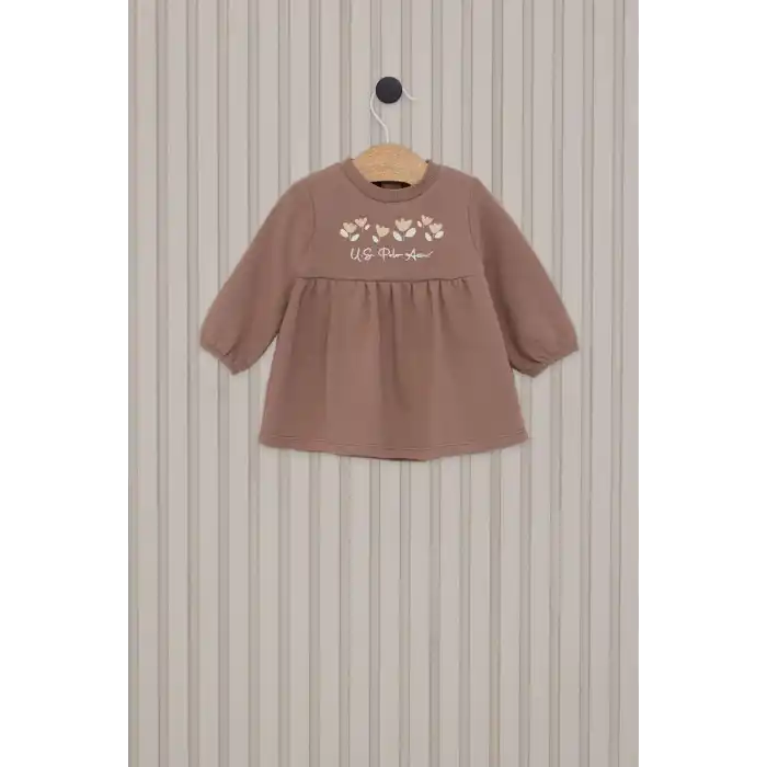 US POLO KIZ BEBEK ELBİSE - VİZON