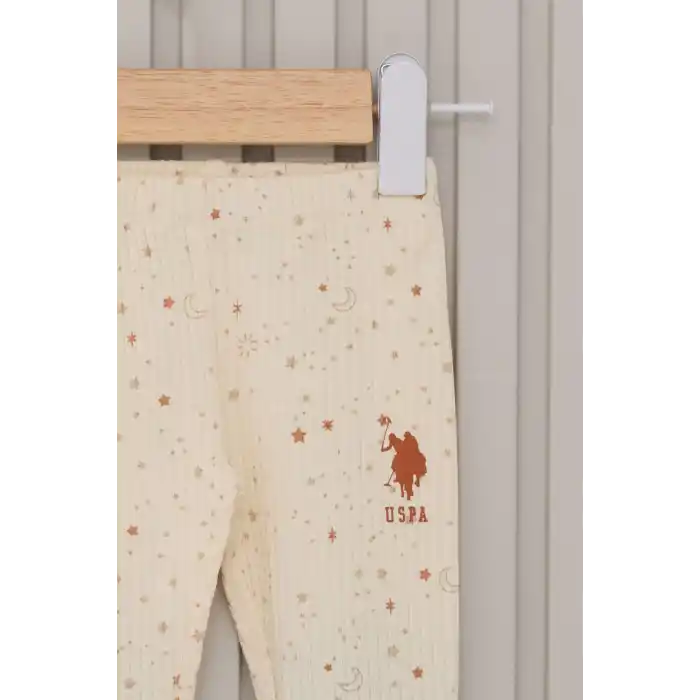 US POLO KIZ BEBEK PATİKLİ 3LU TAKIM - KREM