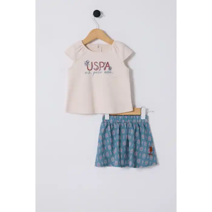 U.S.POLO ASSN. KIZ BEBEK 2Lİ TAKIM - BEJ