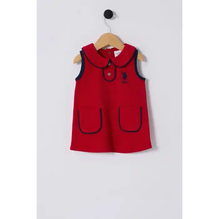 U.S.POLO ASSN.KIZ BEBEK ELBİSE - KIRMIZI