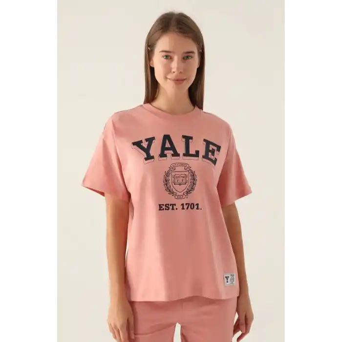 YALE KADIN TEK ÜST - RETRO PEMBE