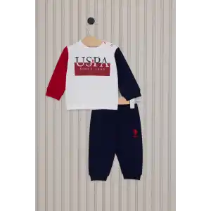 US POLO ERKEK BEBEK 2LI TAKIM - KREM