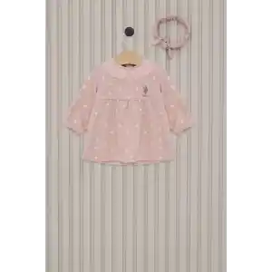 US POLO KIZ BEBEK 2LI TAKIM  - TOZ PEMBE