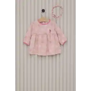 US POLO KIZ BEBEK ELBİSE - KARANFİL