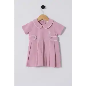 U.S.POLO ASSN.KIZ BEBEK ELBİSE - SOFT PEMBE