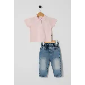 U.S.POLO KIZ BEBEK 2Lİ TSHIRT TAKIM - SOMON