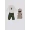 ERKEK BEBEK 3 LÜ TAKIM - KUM