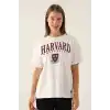 HARVARD KADIN TEK ÜST  - KREM