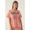 YALE KADIN TEK ÜST - RETRO PEMBE
