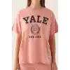 YALE KADIN TEK ÜST - RETRO PEMBE