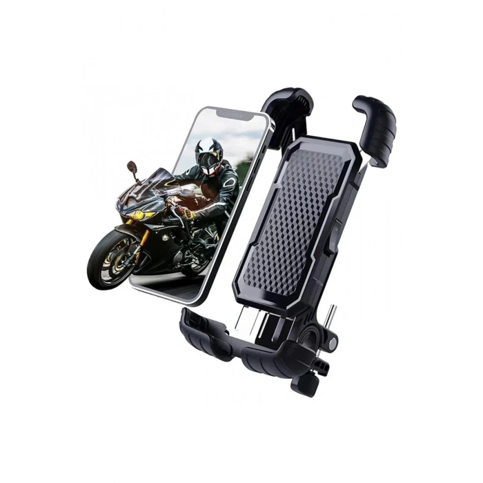360° Derece Ayarlanabilen Gidon Bağlantılı Bisiklet Motosiklet İçin Abs 4-7.8″ İnç Telefon Tutucu