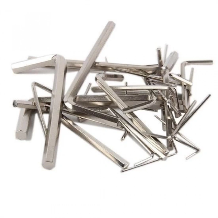 9 Parça Çelik Alyan Seti Kısa Düz Köşe Alyan Anahtar Takımı