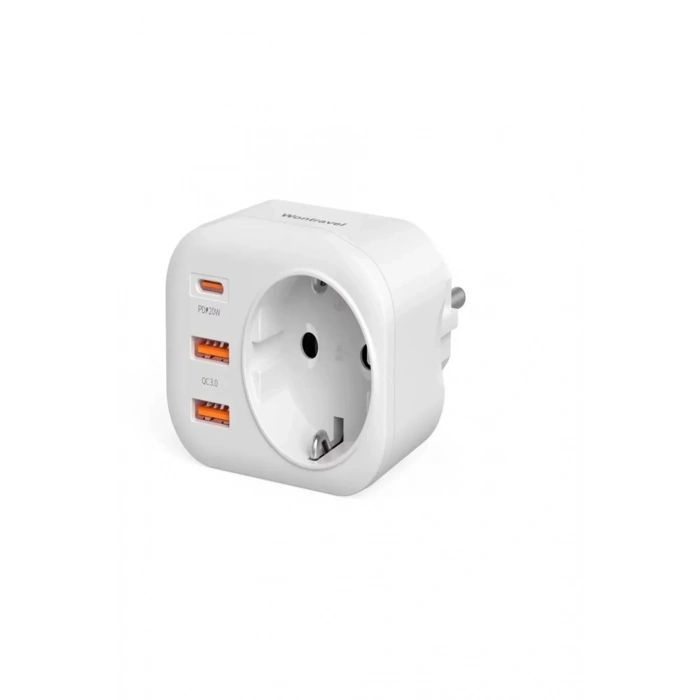 Ac-115 2500w 3.4a 2usb 1type-c 1soket Akım Korumalı Şarj Adaptörü Priz Çoğaltıcı