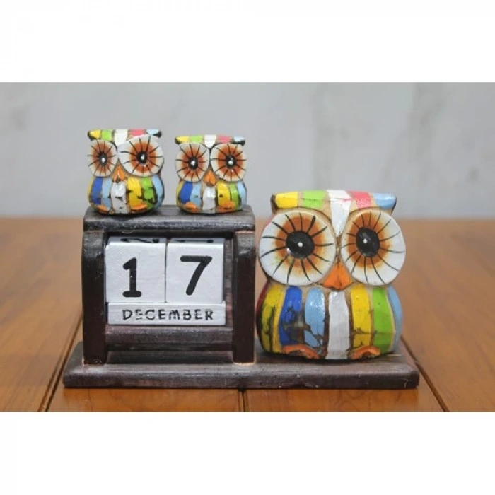 Ahşap Baykuş Takvim Model 2