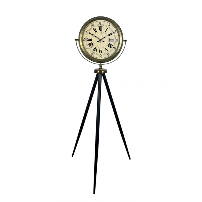 Antik Görünümlü Eskitme Tripod Ayaklı Saat