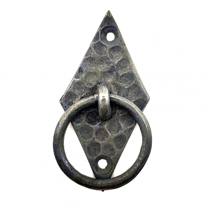 Antika Tarz Dekoratif Pirinç Dik Baklava Halka , Mobilya Kulbu - 82x41 Mm, Oksit