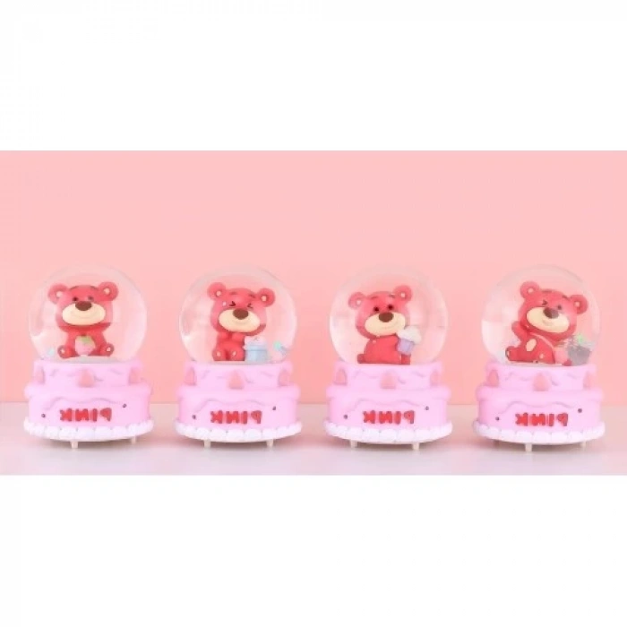 Ayıcıklı Işıklı Kar Küresi 7 Cm