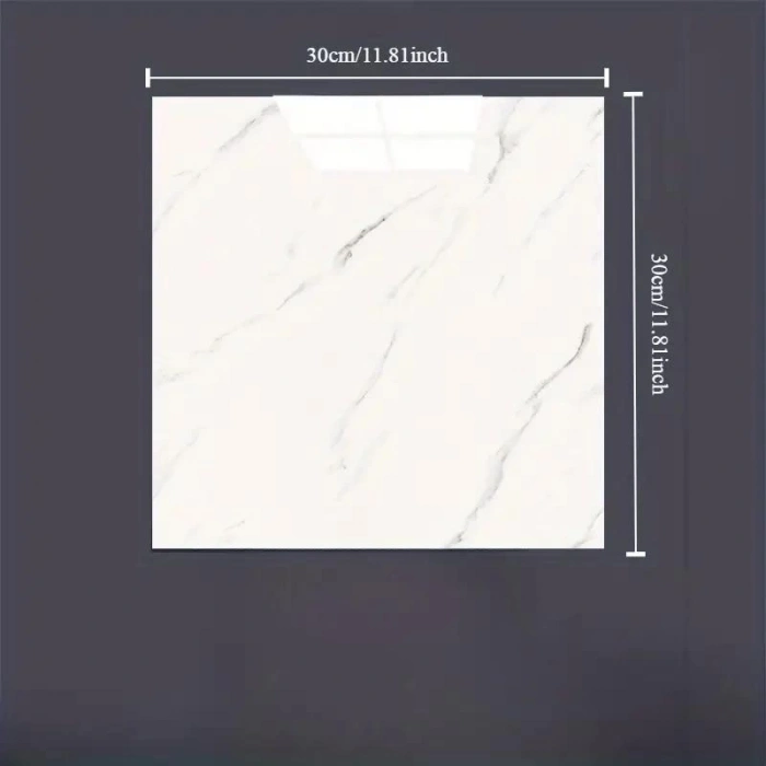 Beyaz Mermer Desenli Alüminyum Plastik Duvar Sticker (30*30)