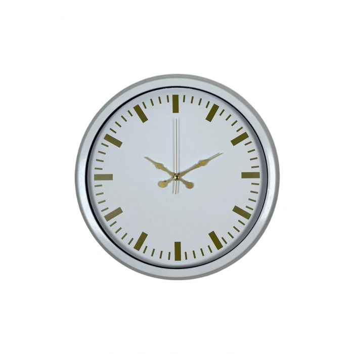 Beyaz Zarafet 40 Cm Metal Duvar Saati