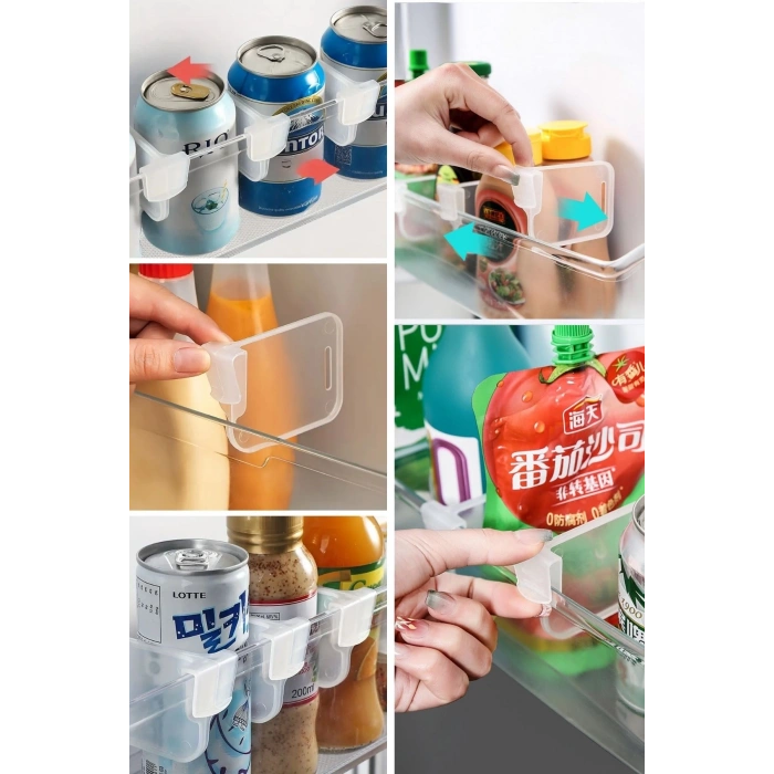 BUFFER® 10luŞeffaf Buzdolabı Yan Kapı Düzenleyici Buzdolabı Dolap İçi Bölümleyici Aparatlar
