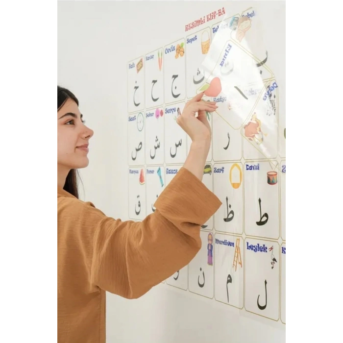 BUFFER® 70x100 cm Statik Kağıt Elif-Ba Öğrenme Tahtası