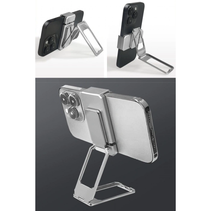 BUFFER®  360 derece Dönen Tüm Telefon Tipleri İle Uyumlu Metal Telefon Standı Braket