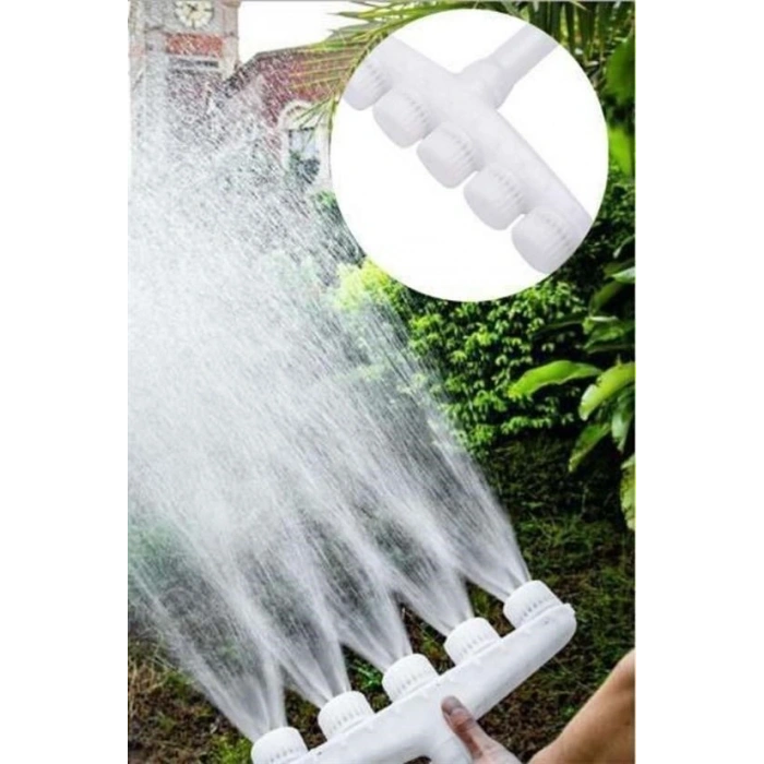 BUFFER® 5 Kafalı Peyzaj Bahçe Tarla Çim Sulama Başlığı Yüksek Basınçlı Su Püskürtücü Hortum Aparatı