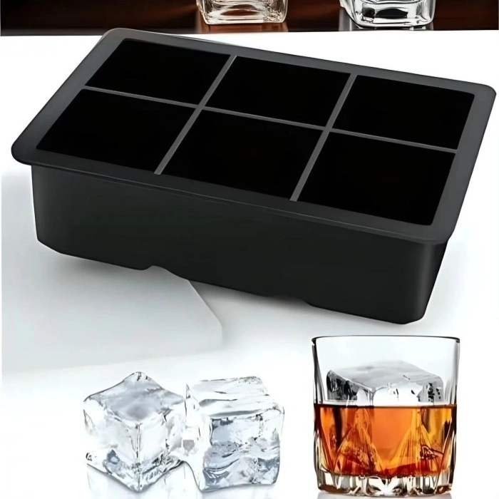 BUFFER® 6lı XL Küp Şeklinde Silikon Kolay Çıkabilen Buz Kalıbı