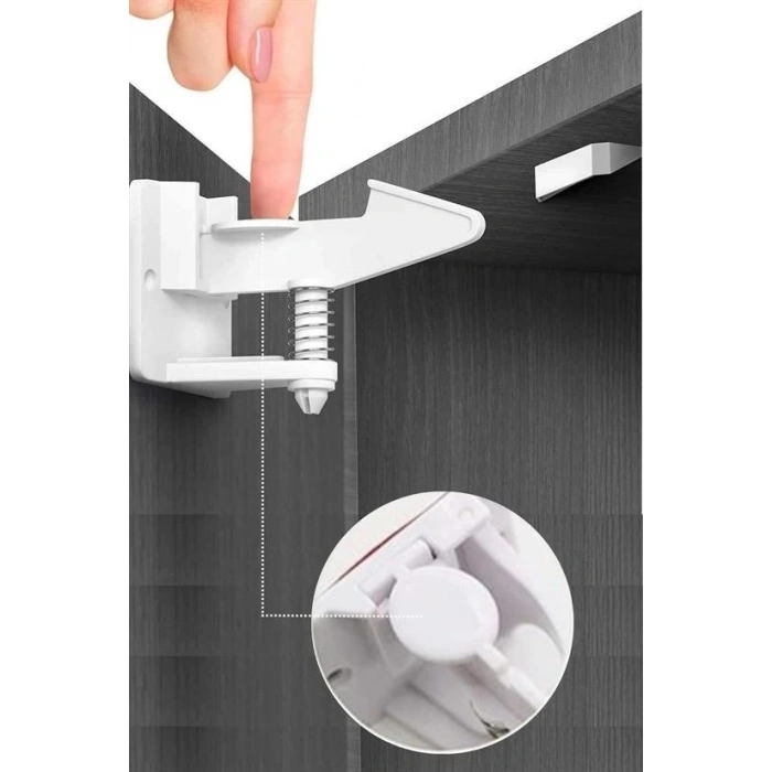 BUFFER® Bebek Çocuk Güvenliği Korumalı Yapışkan Çekmece ve Dolap İçin Tutucu Gizli Güvenlik Kilidi
