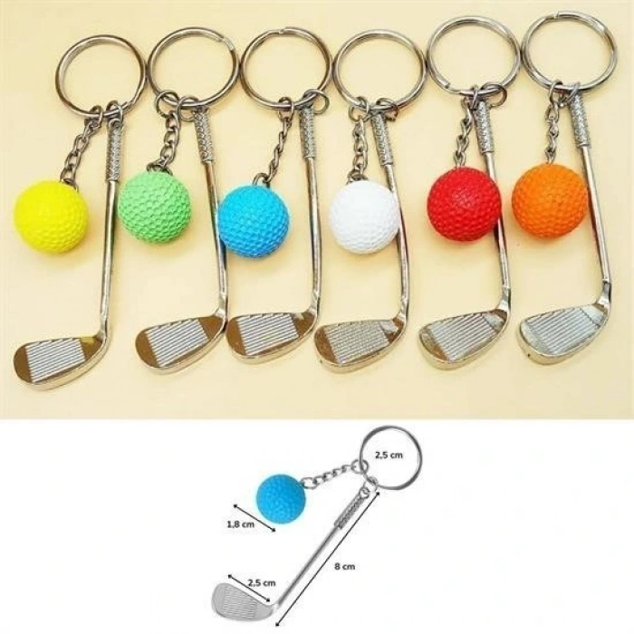 BUFFER® Gerçekçi Golf Tasarımlı Şık Anahtarlık Kolye Çanta Süsü Golf Keychain