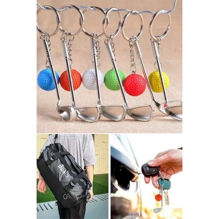 BUFFER® Gerçekçi Golf Tasarımlı Şık Anahtarlık Kolye Çanta Süsü Golf Keychain